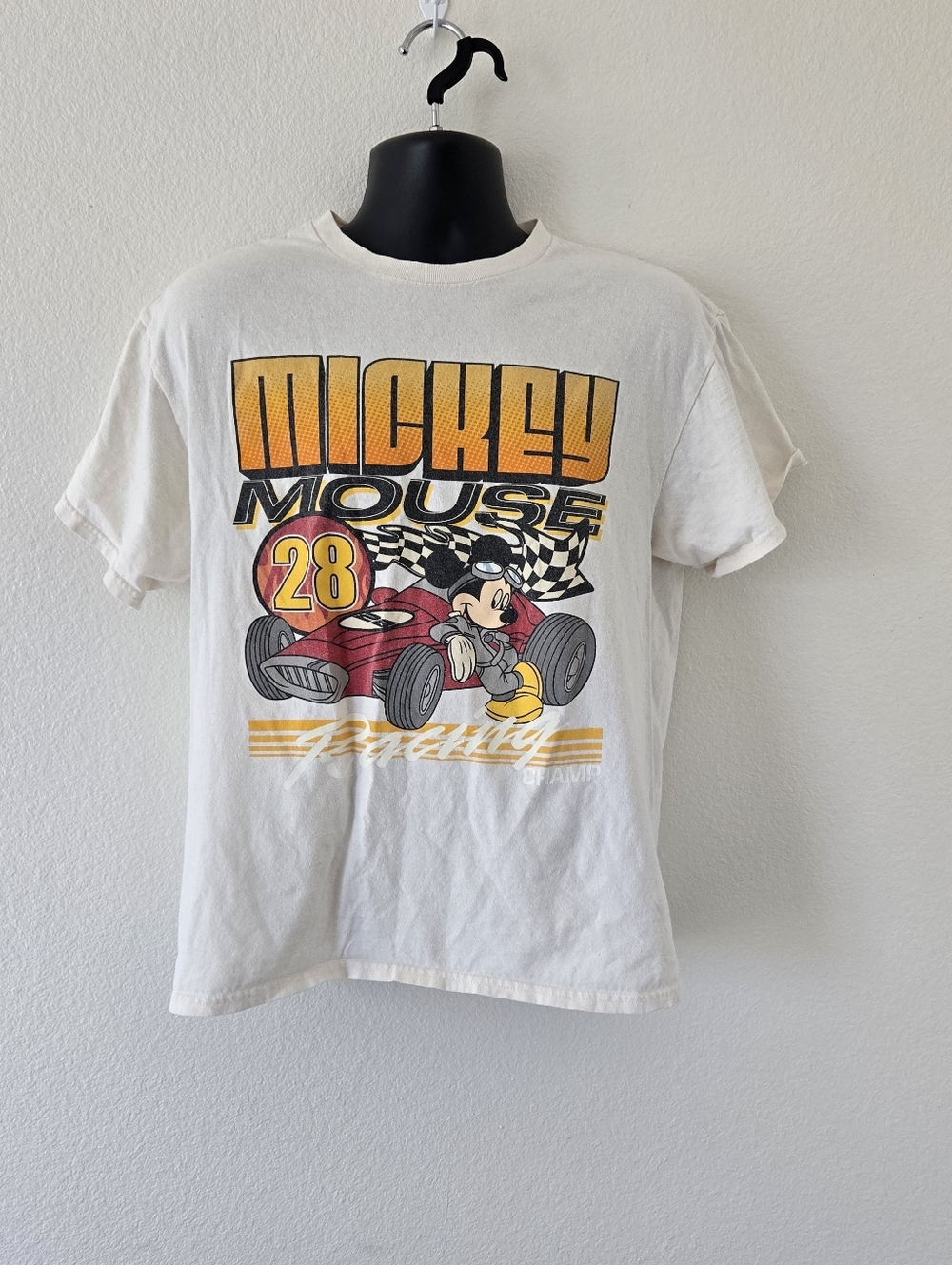 DisneyDisney Men's Mickey Mouse Short Sleeve Graphic T-Shirt  Large White Cotton
